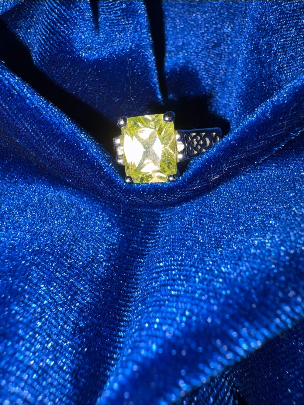 Lia Sophia Peridot Gemstone Silver-Color Statement Ring***August Birthstone***
